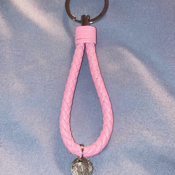 Accessories - Pink Braided Loop Keychain with Pendant - Women Accessories